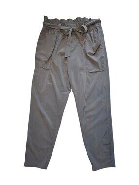 Athleta Paperbag Waist Joggers with Tie Belt - Olive Green